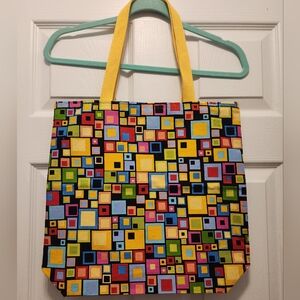 Handmade Colorful Squares themed Tote Bag